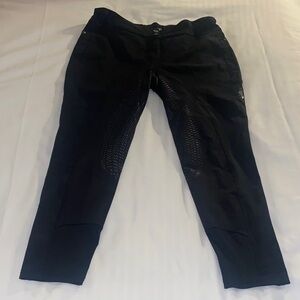 Ladies Animo Black equestrian Riding Breeches full grip design rhinestone 42